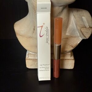 Jane Iredale Lip Fixation Lip Stain and Gloss Duo Desire New in Box 0.2 fl oz